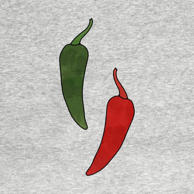 Pair of Chili Peppers Pattern by murialbezanson